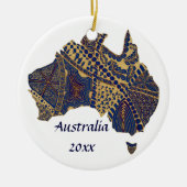 Australia Doodle Tan Red Keramisch Ornament (Voorkant)