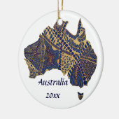 Australia Doodle Tan Red Keramisch Ornament (Links)