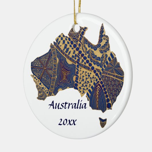 Australia Doodle Tan Red Keramisch Ornament (Links)
