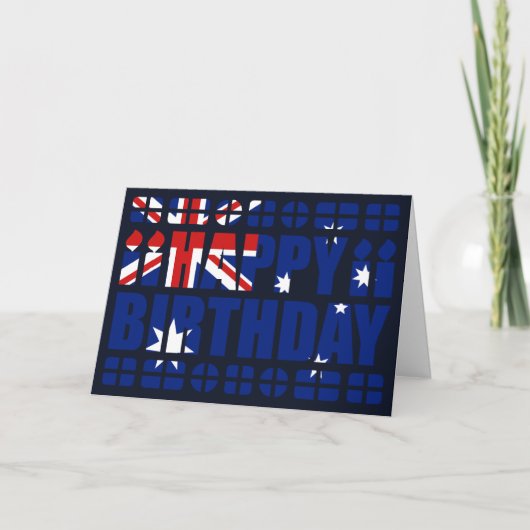 Australia Flag Birthday Card Kaart (Voorkant)