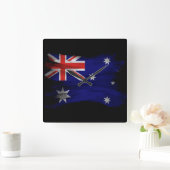Australia flag brush stroke, national flag vierkante klok (Huis)