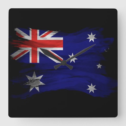 Australia flag brush stroke, national flag vierkante klok (Voorkant)