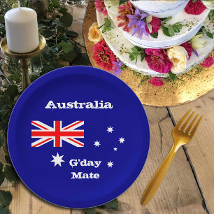 Australia flag & G day Mate, party, sport/rugby Papieren Bordje