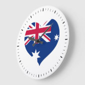 Australia Flag Heart Cutout Wall klok (Hoek)