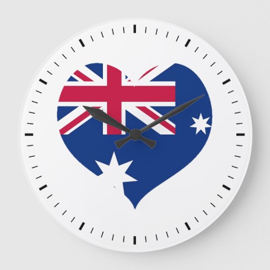Australia Flag Heart Cutout Wall klok (Voorkant)