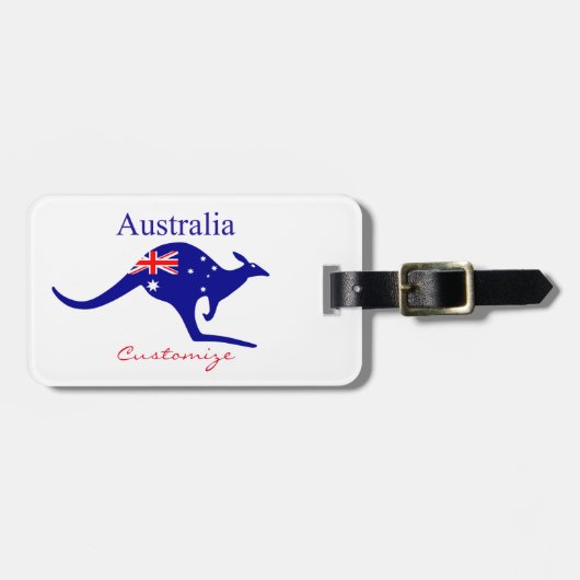 Australia Flag Kangaroo Thunder_Cove Bagagelabel (Voorkant horizontaal)