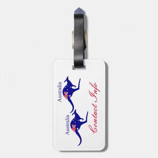Australia Flag Kangaroo Thunder_Cove Bagagelabel (Achterkant verticaal)