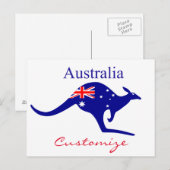 Australia Flag Kangaroo Thunder_Cove Briefkaart (Voorkant / Achterkant)