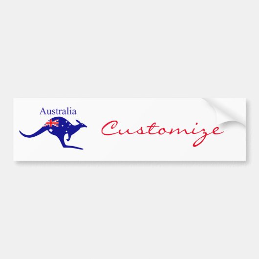 Australia Flag Kangaroo Thunder_Cove Bumpersticker (Voorkant)