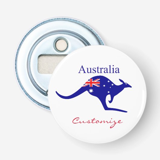 Australia Flag Kangaroo Thunder_Cove Button Flesopener (Voorkant)