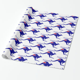Australia Flag Kangaroo Thunder_Cove Cadeaupapier