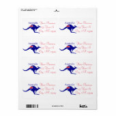 Australia Flag Kangaroo Thunder_Cove Etiket (Full Sheet)