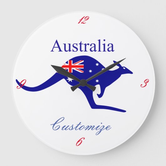Australia Flag Kangaroo Thunder_Cove Grote Klok (Voorkant)