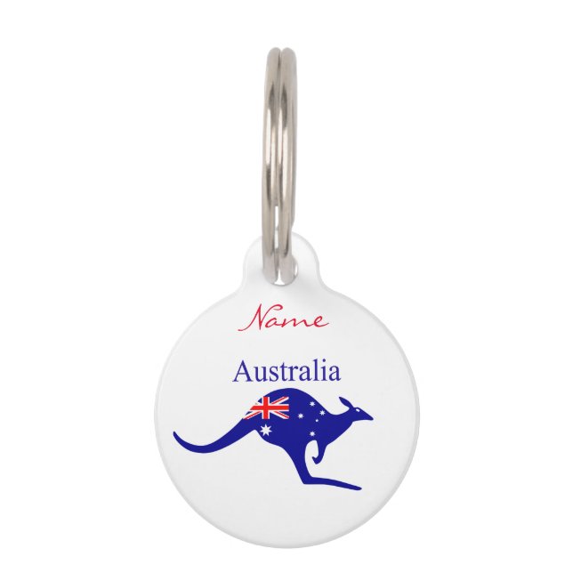 Australia Flag Kangaroo Thunder_Cove Huisdierpenning (Achterkant)