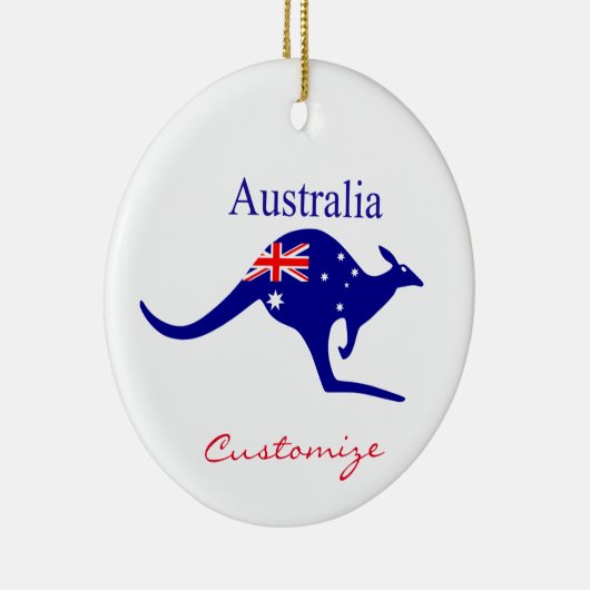 Australia Flag Kangaroo Thunder_Cove Keramisch Ornament (Rechts)