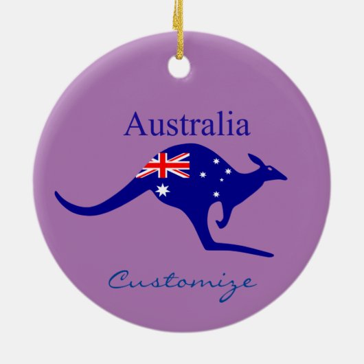 Australia Flag Kangaroo Thunder_Cove Keramisch Ornament (Achterkant)