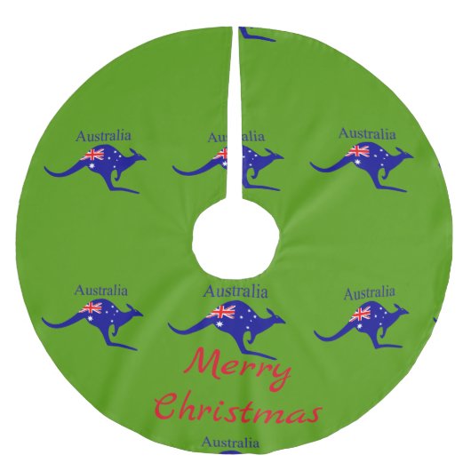 Australia Flag Kangaroo Thunder_Cove Kerstboom Rok (Voorkant)