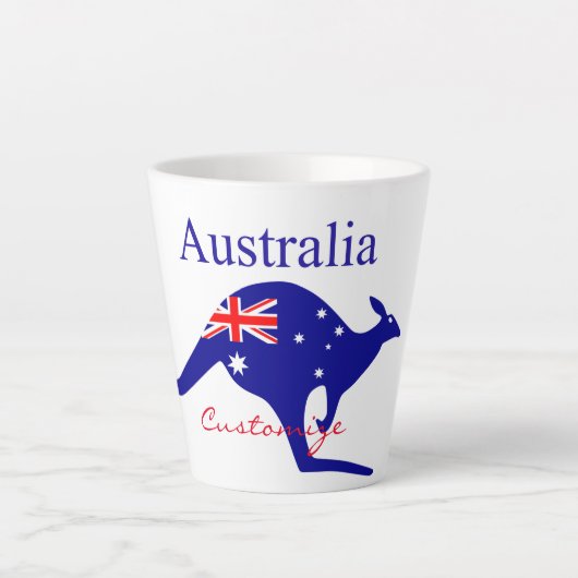 Australia Flag Kangaroo Thunder_Cove Latte Mok (Voorkant)