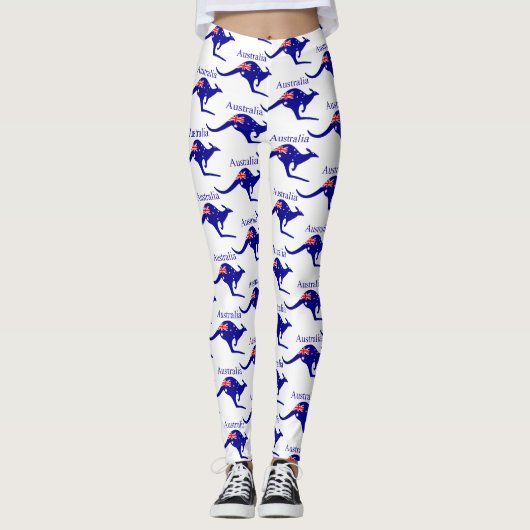 Australia Flag Kangaroo Thunder_Cove Leggings (Voorkant)