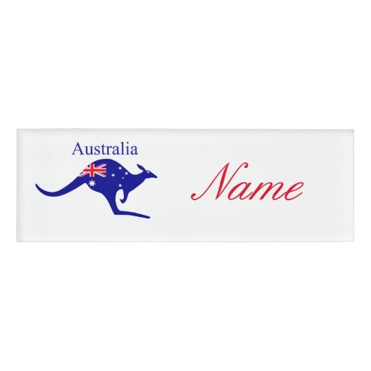 Australia Flag Kangaroo Thunder_Cove Naambadge (Voorkant)