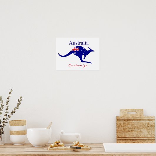 Australia Flag Kangaroo Thunder_Cove Poster (Keuken)