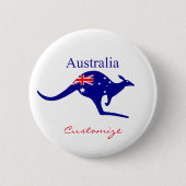 Australia Flag Kangaroo Thunder_Cove Ronde Button 5,7 Cm (Voorkant)