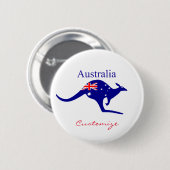 Australia Flag Kangaroo Thunder_Cove Ronde Button 5,7 Cm (Voorkant /achterkant)
