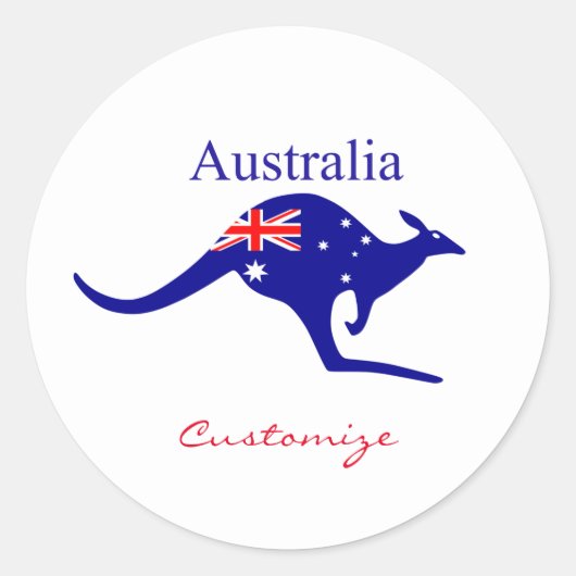 Australia Flag Kangaroo Thunder_Cove Ronde Sticker (Voorkant)
