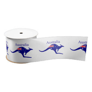 Australia Flag Kangaroo Thunder_Cove Satijnen Lint