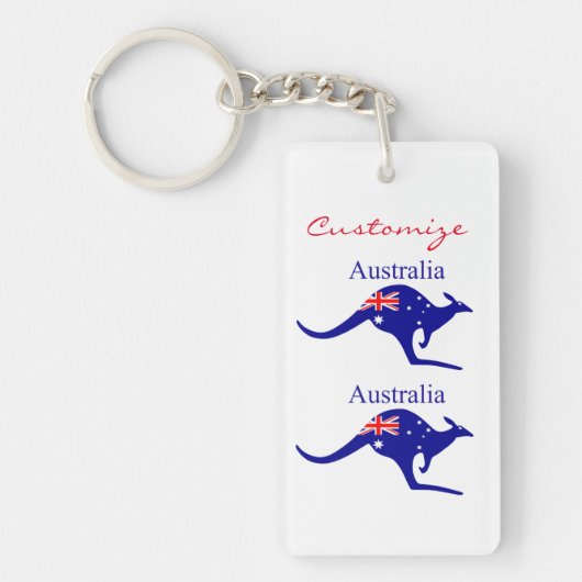 Australia Flag Kangaroo Thunder_Cove Sleutelhanger (Voorkant)