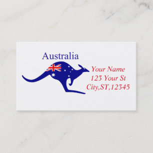 Australia Flag Kangaroo Thunder_Cove Visitekaartje