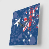 AUSTRALIA FLAG KCALIMA, effect van Masanser Vierkante Klok (Hoek)