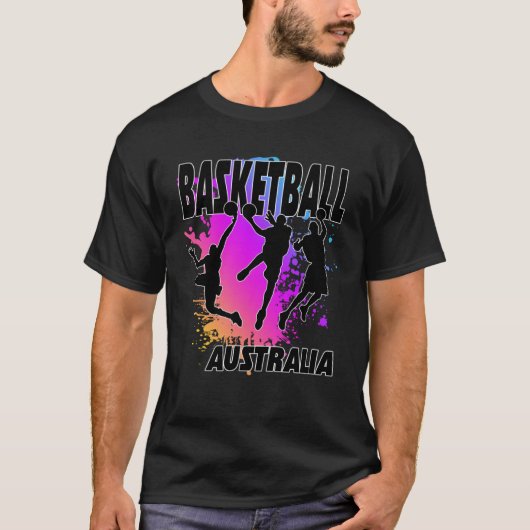 Australia Flag Love Playing Basketball 1 T-shirt (Voorkant)