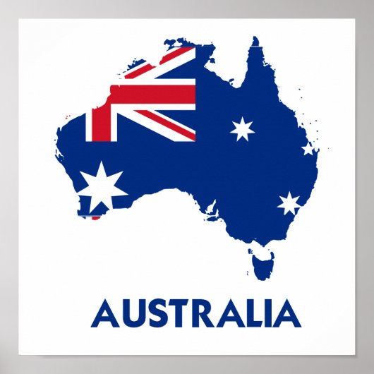 AUSTRALIA FLAG MAP POSTER (Voorkant)