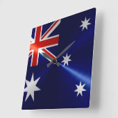 Australia Flag Metallic Metal Vierkante Klok (Hoek)