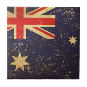 Australia Flag Vintage Design Ceramic Tile Tegeltje