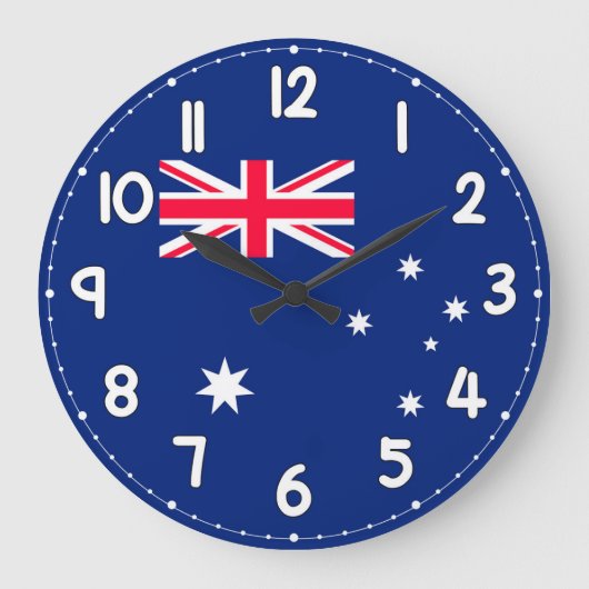 Australia Flag Wall Clock – Unique Design for Home Grote Klok (Voorkant)