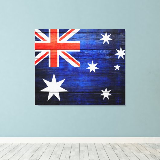 Australia Flag Wood Canvas Afdruk (Insitu (Houten vloer))
