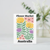 Australia Flower Market Golden Wattle Pink Blossom Briefkaart (Staand voorkant)