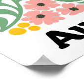 Australia Flower Market Golden Wattle Pink Blossom Poster (Hoek)