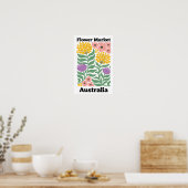 Australia Flower Market Golden Wattle Pink Blossom Poster (Keuken)