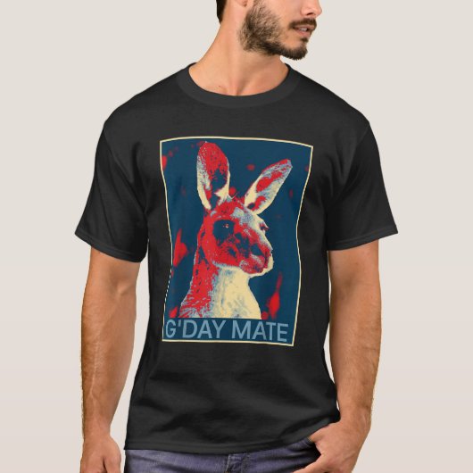 Australia G Day Mate Funny Kangaroo Australian Sym T-shirt (Voorkant)