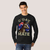 Australia G day Mate Kangaroo Aussie Australian Fl T-shirt (Voorkant volledig)