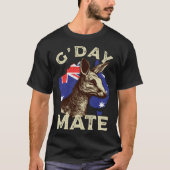 Australia G day Mate Kangaroo Aussie Australian Fl T-shirt (Voorkant)