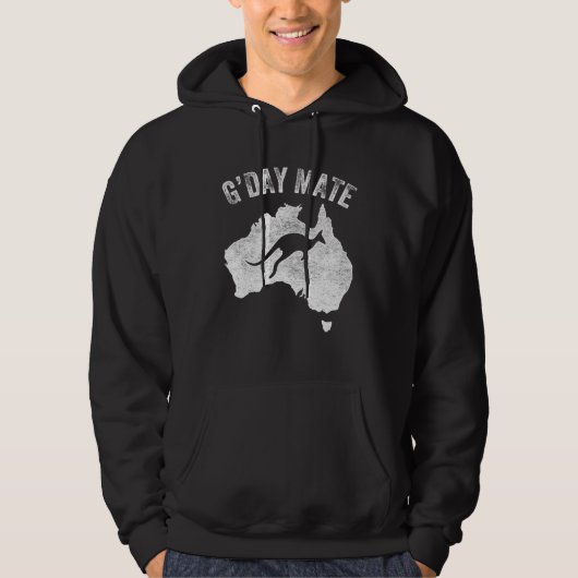 Australia G Day Mate   Kangaroo Australian Symbol Hoodie (Voorkant)