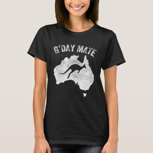 Australia G Day Mate   Kangaroo Australian Symbol T-shirt (Voorkant)