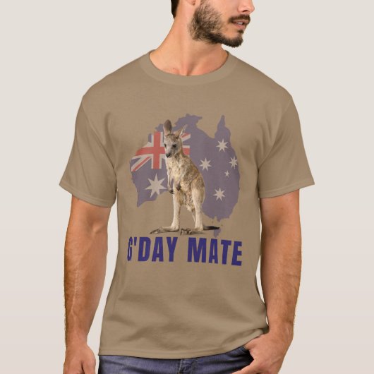 Australia Gday Day Mate Funny Kangaroo Australian T-shirt (Voorkant)