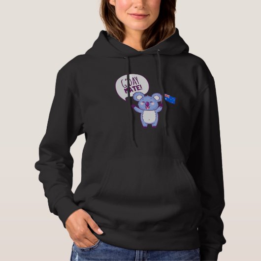 Australia Gday Mate Funny Aussie Koala Holiday Hoodie (Voorkant)