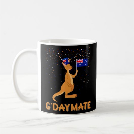 Australia G'day Mate Funny Kangaroo Australian Sym Koffiemok (Links)
