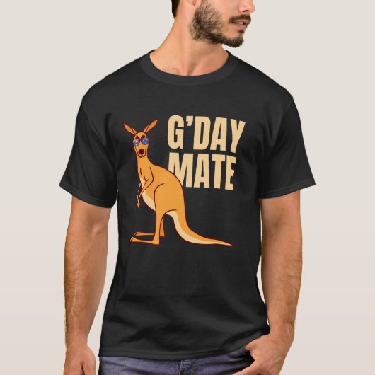 Australia G'day Mate Shirt Funny Kangaroo Australi (Voorkant)